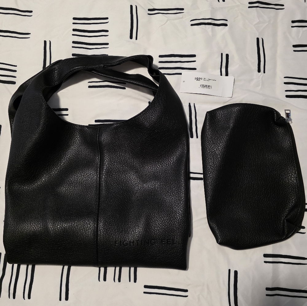 Fighting Eel Vegan Leather Hobo Tote Bag